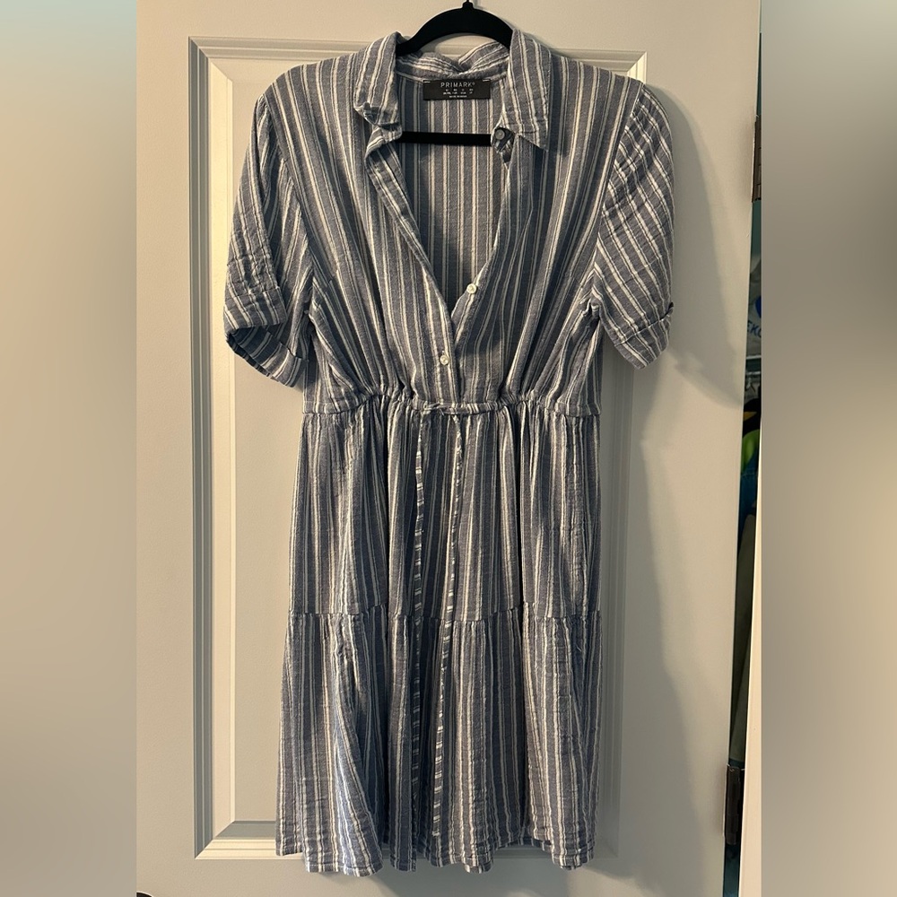 Primark Blue and White Striped Shirt
